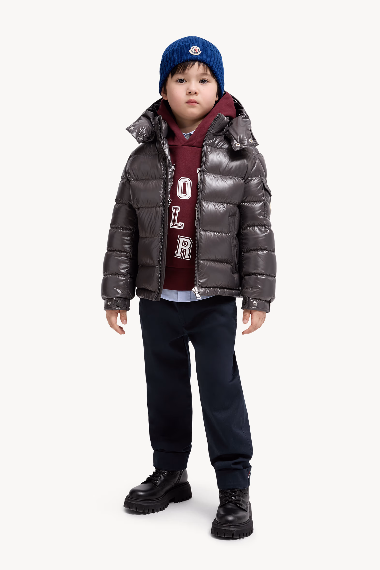 New Moncler Maya Hooded Down Jacket Boy Dark Grey Moncler 2